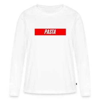 Les pâtes, votre plat préféré est les pâtes - T-shirt manches longues Premium bio Femme - blanc - Devant - Julia (174cm)