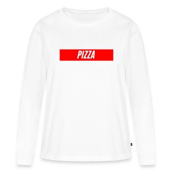 La pizza, votre plat préféré d’Italie - T-shirt manches longues Premium bio Femme - blanc - Devant - Julia (174cm)