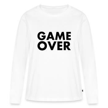 Game over - T-shirt manches longues Premium bio Femme - blanc - Devant - Julia (174cm)