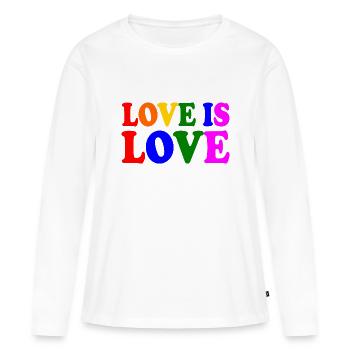 Love is love - T-shirt manches longues Premium bio Femme - blanc - Devant - Julia (174cm)