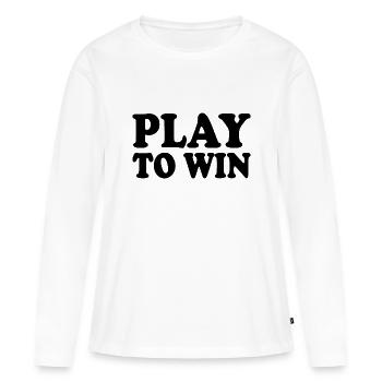 Play to win - Women's Premium Organic Long Sleeve Shirt - white - Front - Julia (174cm)