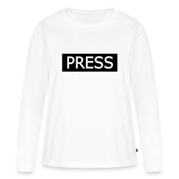 Press - T-shirt manches longues Premium bio Femme - blanc - Devant - Julia (174cm)
