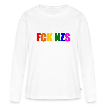 Fck nzs - Frauen Premium Bio Langarmshirt - Weiß - Vorne - Julia (174cm)
