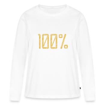 100% - T-shirt manches longues Premium bio Femme - blanc - Devant - Julia (174cm)