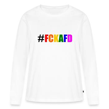 Fck afd - Frauen Premium Bio Langarmshirt - Weiß - Vorne - Julia (174cm)