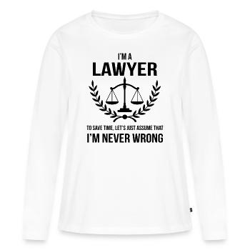 Avocat avocat avocat cadeau - T-shirt manches longues Premium bio Femme - blanc - Devant - Julia (174cm)
