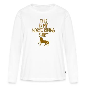 Pferd - Frauen Premium Bio Langarmshirt - Weiß - Vorne - Julia (174cm)