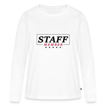 staff member - T-shirt manches longues Premium bio Femme - blanc - Devant - Julia (174cm)