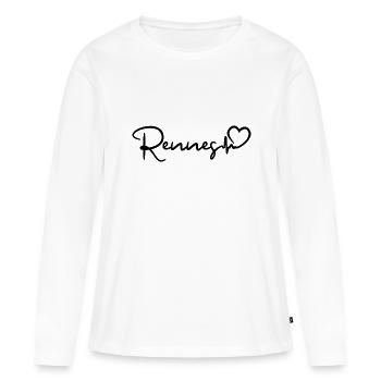 Rennes Herzschlag Frankreich Stadt Rennes - Frauen Premium Bio Langarmshirt - Weiß - Vorne - Julia (174cm)