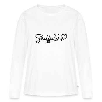 Sheffield Heartbeat City Angleterre - T-shirt manches longues Premium bio Femme - blanc - Devant - Julia (174cm)