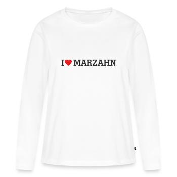 J'aime marzahn - T-shirt manches longues Premium bio Femme - blanc - Devant - Julia (174cm)