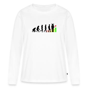 Bullish Aktien Krypto Bullen Börse - Frauen Premium Bio Langarmshirt - Weiß - Vorne - Julia (174cm)