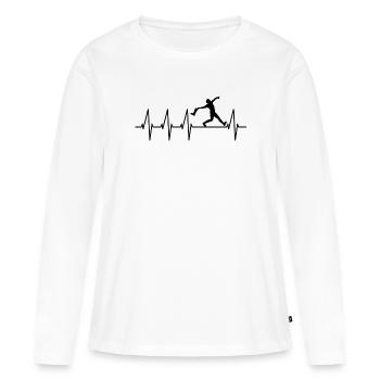 Lancement de bottes en caoutchouc - T-shirt manches longues Premium bio Femme - blanc - Devant - Julia (174cm)