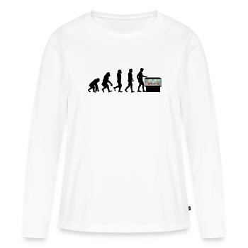 Aquaristique hobby cadeau aquarium - T-shirt manches longues Premium bio Femme - blanc - Devant - Julia (174cm)