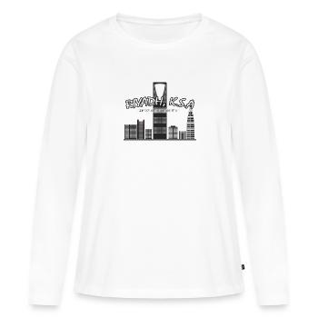 Riyad, cadeau, idée cadeau - T-shirt manches longues Premium bio Femme - blanc - Devant - Julia (174cm)