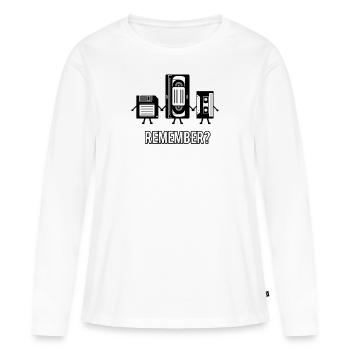 Remember Floppy Floppy VHS Tape 80s 90s - Women's Premium Organic Long Sleeve Shirt - white - Front - Julia (174cm)