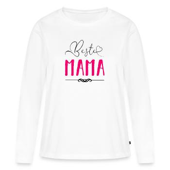 Beste Mama - Frauen Premium Bio Langarmshirt - Weiß - Vorne - Julia (174cm)
