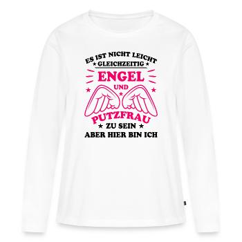 Putzfrau Reinigungskraft Spruch Haushalt Geschenk - Frauen Premium Bio Langarmshirt - Weiß - Vorne - Julia (174cm)