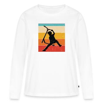 Freestyle-Roller - Frauen Premium Bio Langarmshirt - Weiß - Vorne - Julia (174cm)