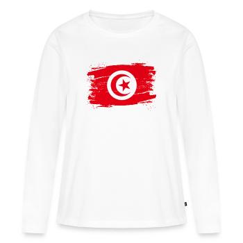 tunisie - T-shirt manches longues Premium bio Femme - blanc - Devant - Julia (174cm)