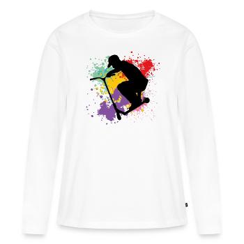 Freestyle Scooter - Frauen Premium Bio Langarmshirt - Weiß - Vorne - Julia (174cm)