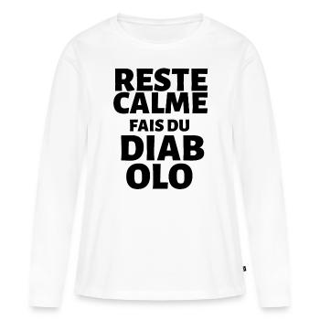 Cadeau humour diabolo cirque passion drôle - T-shirt manches longues Premium bio Femme - blanc - Devant - Julia (174cm)