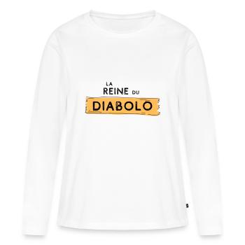 Cadeau humour diabolo cirque passion drôle - T-shirt manches longues Premium bio Femme - blanc - Devant - Julia (174cm)