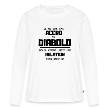 Cadeau humour diabolo cirque passion drôle - T-shirt manches longues Premium bio Femme - blanc - Devant - Julia (174cm)