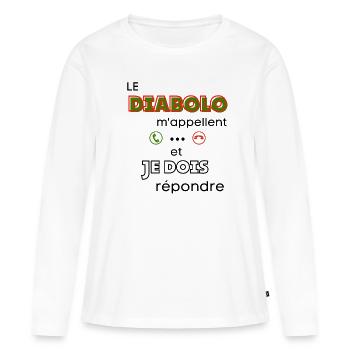 Cadeau humour diabolo cirque passion drôle - T-shirt manches longues Premium bio Femme - blanc - Devant - Julia (174cm)