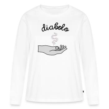 Cadeau humour diabolo cirque passion drôle - T-shirt manches longues Premium bio Femme - blanc - Devant - Julia (174cm)