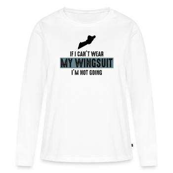 Wingsuit fliegen Base Jumping Fallschirmspringen Wingsuiting - Frauen Premium Bio Langarmshirt - Weiß - Vorne - Julia (174cm)