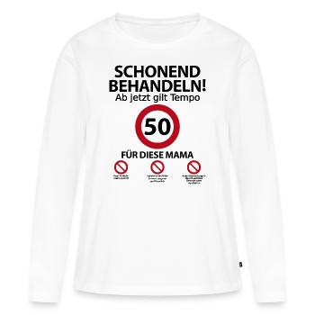 50 Geburtstag Mama Mutter Geburtstagsgeschenk - Frauen Premium Bio Langarmshirt - Weiß - Vorne - Julia (174cm)
