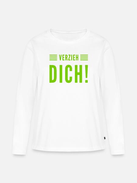 geh weg - Frauen Premium Bio Langarmshirt - Weiß