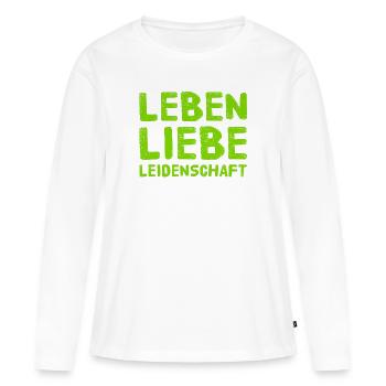 das ist mir wichtig - Frauen Premium Bio Langarmshirt - Weiß - Vorne - Julia (174cm)