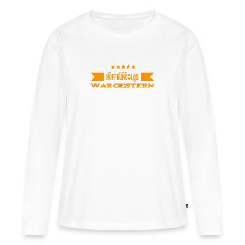 ab jetzt bin ich Optimist - Frauen Premium Bio Langarmshirt - Weiß - Vorne - Julia (174cm)