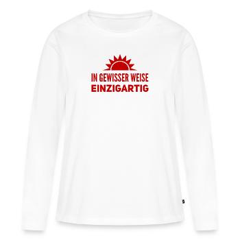 ich bin ganz besonders - Frauen Premium Bio Langarmshirt - Weiß - Vorne - Julia (174cm)