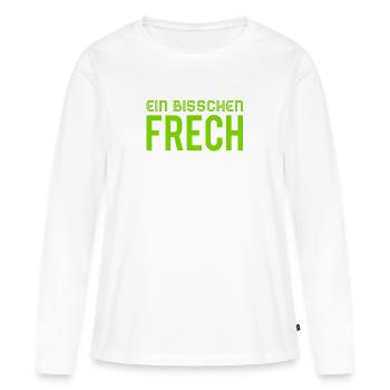 ich bin ein bisschen frech - Frauen Premium Bio Langarmshirt - Weiß - Vorne - Julia (174cm)
