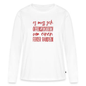 offenbar ein Fehler - Frauen Premium Bio Langarmshirt - Weiß - Vorne - Julia (174cm)