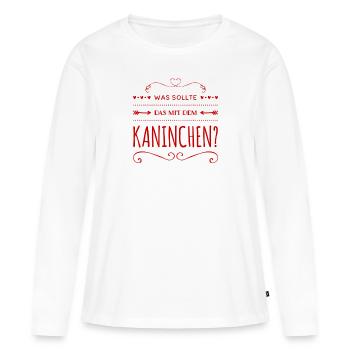 der Trick mit dem Kaninchen - Frauen Premium Bio Langarmshirt - Weiß - Vorne - Julia (174cm)