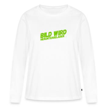 das Bild wird heruntergeladen - Frauen Premium Bio Langarmshirt - Weiß - Vorne - Julia (174cm)