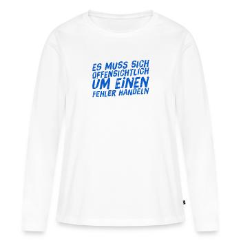 offenkundig ein Fehler - Frauen Premium Bio Langarmshirt - Weiß - Vorne - Julia (174cm)