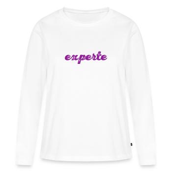 so sieht ein Experte aus - Frauen Premium Bio Langarmshirt - Weiß - Vorne - Julia (174cm)
