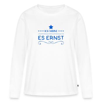 ich meine es ernst - Frauen Premium Bio Langarmshirt - Weiß - Vorne - Julia (174cm)