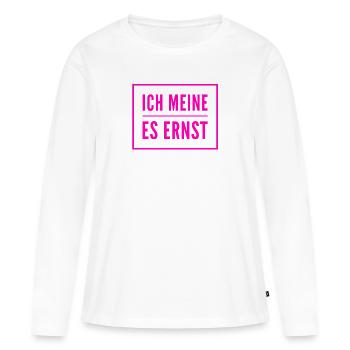 im ernst - Frauen Premium Bio Langarmshirt - Weiß - Vorne - Julia (174cm)