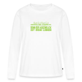 genieße den Moment - Frauen Premium Bio Langarmshirt - Weiß - Vorne - Julia (174cm)