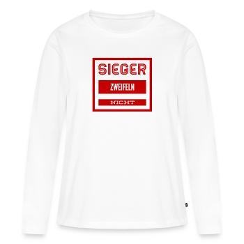 ich bin ein Gewinner - Frauen Premium Bio Langarmshirt - Weiß - Vorne - Julia (174cm)