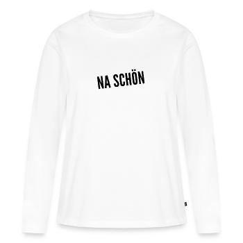 mager - Frauen Premium Bio Langarmshirt - Weiß - Vorne - Julia (174cm)