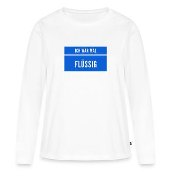flüssig war gestern - Frauen Premium Bio Langarmshirt - Weiß - Vorne - Julia (174cm)
