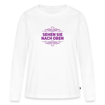 Blick in den Himmel - Frauen Premium Bio Langarmshirt - Weiß - Vorne - Julia (174cm)