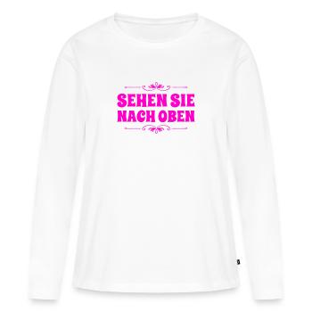 der Blick in die Höhe - Frauen Premium Bio Langarmshirt - Weiß - Vorne - Julia (174cm)